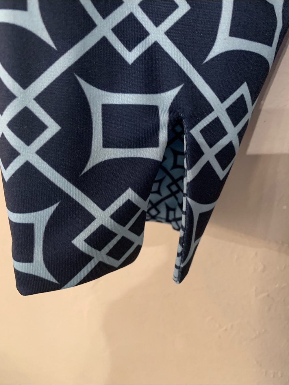 Gretchen Scott Navy & Light Blue Geometric Print Dress Size S - Picture 7 of 9